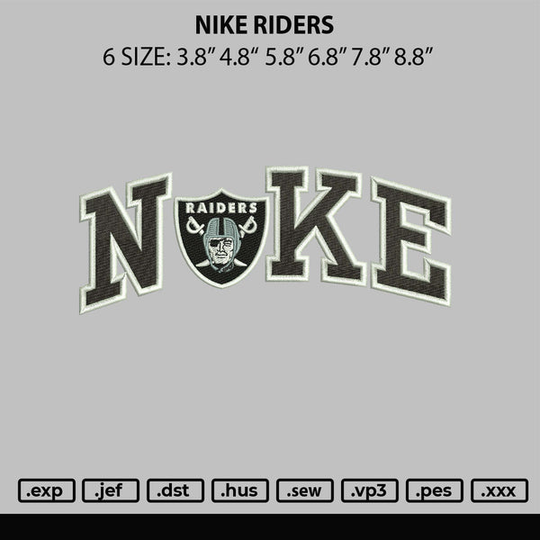 Nike Riders Embroidery File 6 sizes