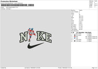 Nike Football Player Embroidery File 6 sizes
