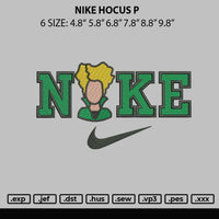 Nike Hocus P Embroidery File 6 sizes