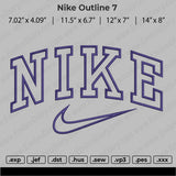 Nike outline 7 Embroidery