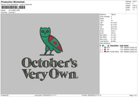 October Owl Embroidery File 6 sizes