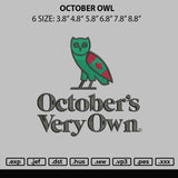 October Owl Embroidery File 6 sizes
