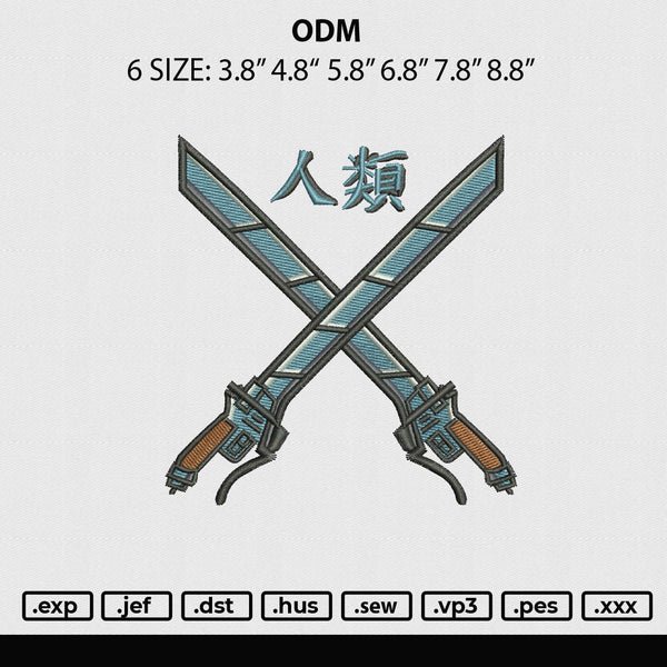 Odm Embroidery File 6 sizes