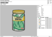Okra Embroidery File 6 sizes