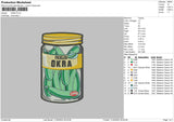 Okra Embroidery File 6 sizes