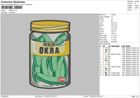 Okra Embroidery File 6 sizes