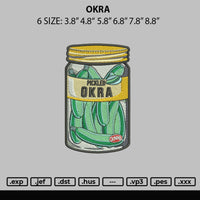 Okra Embroidery File 6 sizes