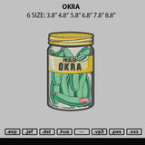 Okra Embroidery File 6 sizes