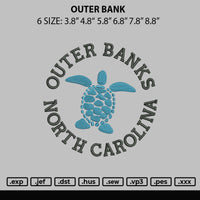 Outer Bank Embroidery File 6 sizes