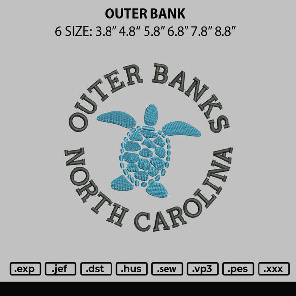 Outer Bank Embroidery File 6 sizes
