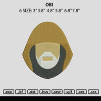 Obi Embroidery File 6 sizes
