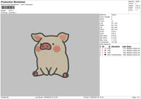 Pigy Embroidery File 6 sizes