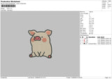 Pigy Embroidery File 6 sizes