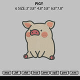 Pigy Embroidery File 6 sizes