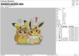 Pikachu Evee Embroidery File 6 sizes