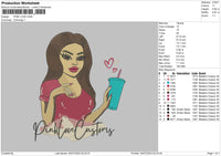 Pink Love Embroidery File 6 sizes