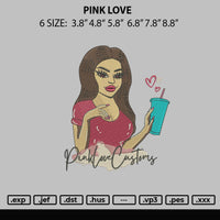 Pink Love Embroidery File 6 sizes
