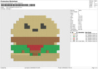 PIXEL BURGER 5 COLOR Embroidery