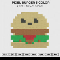 PIXEL BURGER 5 COLOR Embroidery