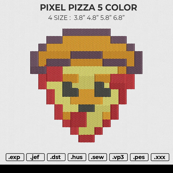 PIXEL PIZZA 5 COLOR  Embroidery
