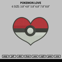 Pokemon Love Embroidery File 6 sizes