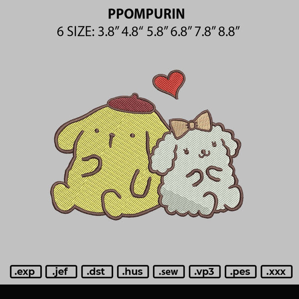 Ppompurin Embroidery File 6 sizes