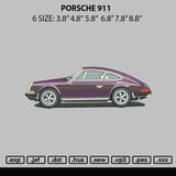 Porsche 911 Embroidery File 6 sizes