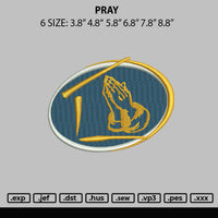 Pray Embroidery File 6 sizes