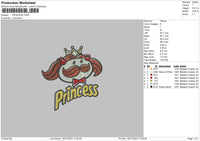 Princess Embroidery File 6 sizes