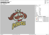 Princess Embroidery File 6 sizes