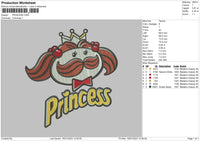 Princess Embroidery File 6 sizes