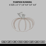 Pumpkin Running Embroidery File 6 sizes