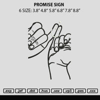 Promise Sign03 Embroidery File 6 sizes