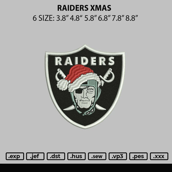 Raiders Xmas Embroidery File 6 sizes