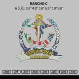 Rancho C Embroidery File 6 sizes