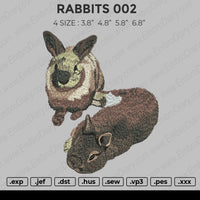 Rabbits 002 Embroidery