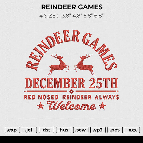 REINDEER GAMES Embroidery