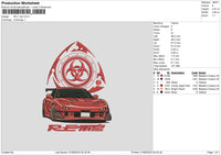 Rx7 Car Embroidery File 6 sizes
