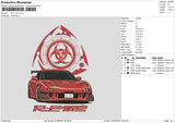 Rx7 Car Embroidery File 6 sizes