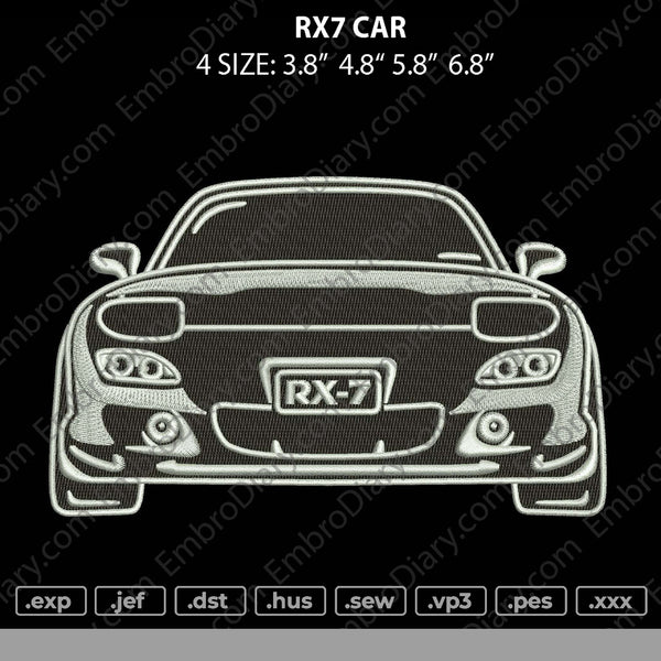 RX7 Car Embroidery