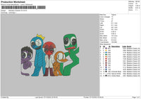 Rainbow Friends Embroidery File 6 sizes