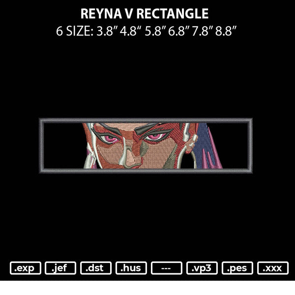 Reyna V Rectangle Embroidery File 6 sizes