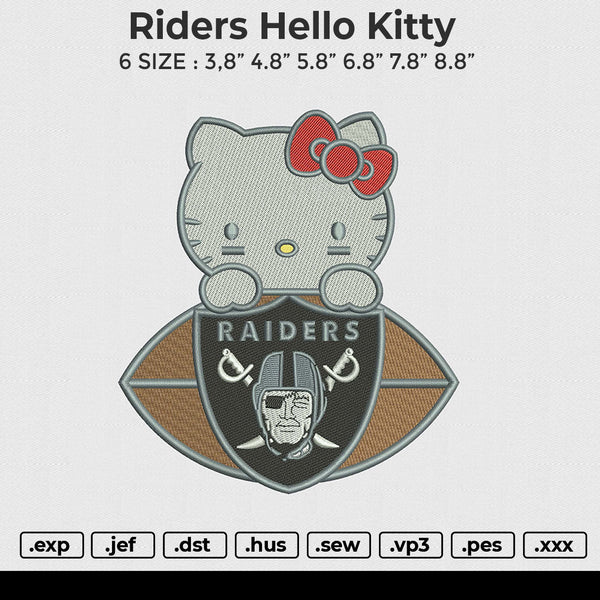 Riders Hello Kitty Embroidery File 6 size