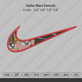 Swoosh Sailor Mars Embroidery