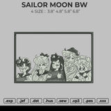 Sailor Moon Bw Embroidery