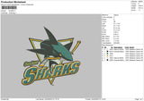 Shark Embroidery File 6 sizes