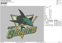 Shark Embroidery File 6 sizes