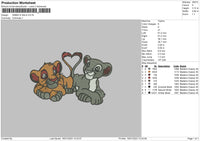 Simba Nala Embroidery File 6 sizes