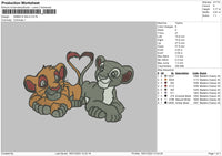 Simba Nala Embroidery File 6 sizes