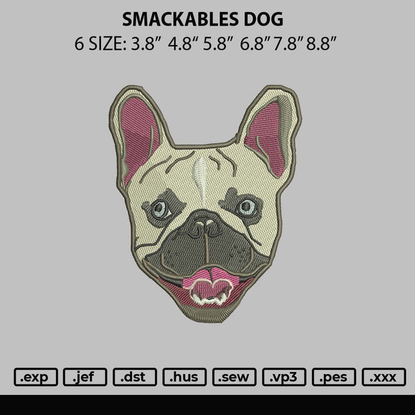 Smackables Dog Embroidery File 6 sizes